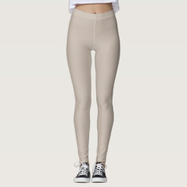 Creamy Mushroom Solid Color Leggings