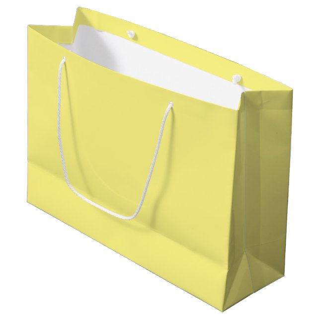 Creamy Pale Pastel Butter Gelb Solid Große Geschenktüte (Vorderseite Schrägansicht)