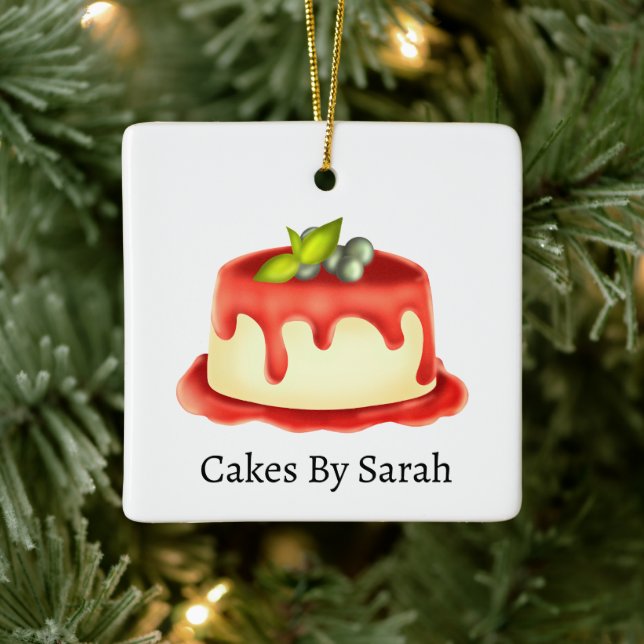 Creamy Panna Cotta Keramikornament (Baum)