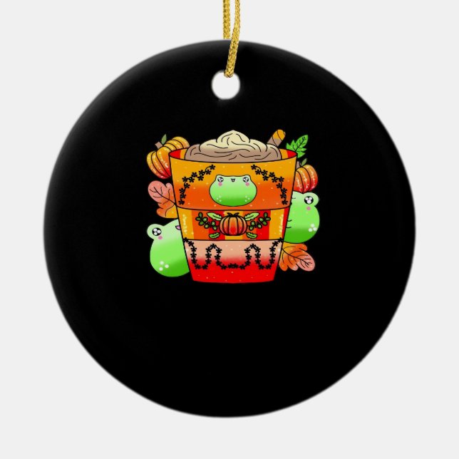 Creamy Pumpkin Spice Latte Season Keramik Ornament (Vorne)