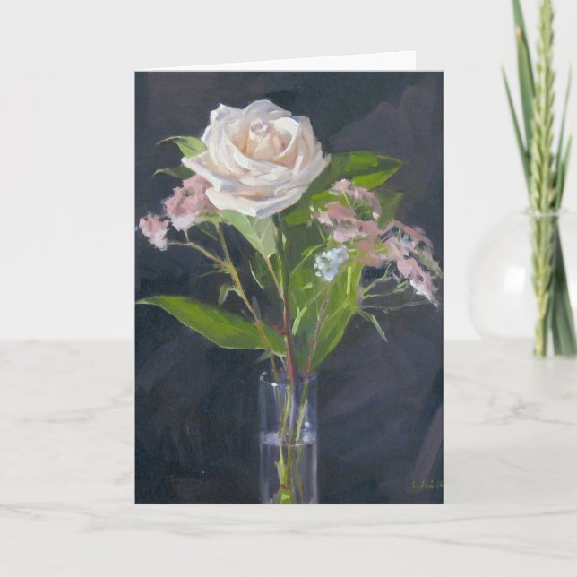 "Creamy Rose" Art Card Leere Grußkarte Karte (Vorderseite)