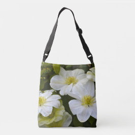Creamy Soft White Clematis Blume Tragetaschen Mit Langen Trägern