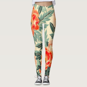 Creamy Vintag Peach Blossom Wasserfarbe Leggings