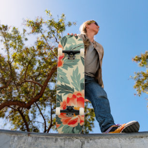 Creamy Vintag Peach Blossom Wasserfarbe Skateboard