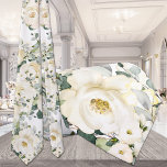 Creamy White Desdemona Rose Hochzeit Weiße Blüte Krawatte<br><div class="desc">Eine cremig weiße Desdemona Rose Hochzeitsnadel mit Aquarellblumen und Eukalyptusgrün vor weißem Hintergrund.</div>