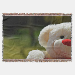 Creamy White Teddy Bär mit Roter Nase Decke