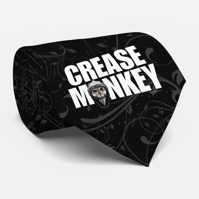 Crease Monkey (Hockey Goalie) Krawatte (Gerollt)