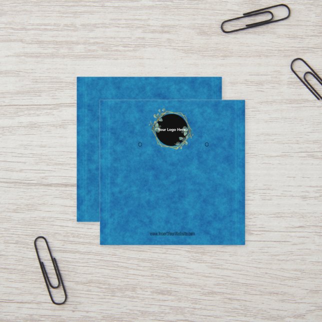 Creat Your Custom Logo Earring Display Card  Quadratische Visitenkarte (Vorderseite/Rückseite Beispiel)