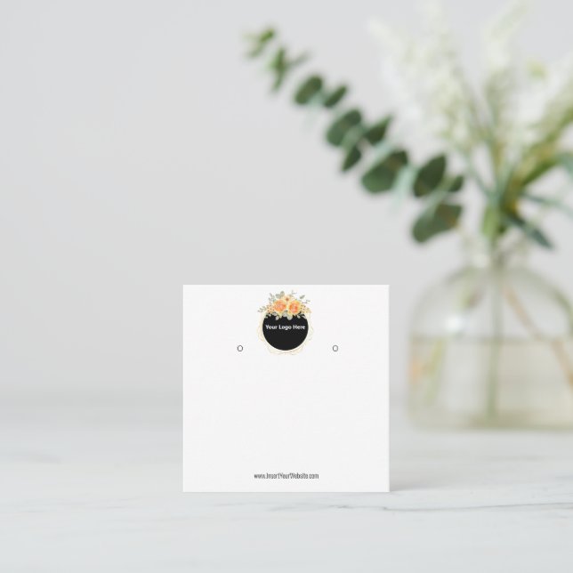 Creat Your Custom Logo Earring Display Card  Quadratische Visitenkarte (Stehend Vorderseite)