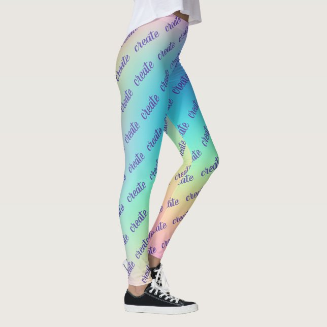 "Create" Pastel Rainbow Gradient Leggings (Rechts)