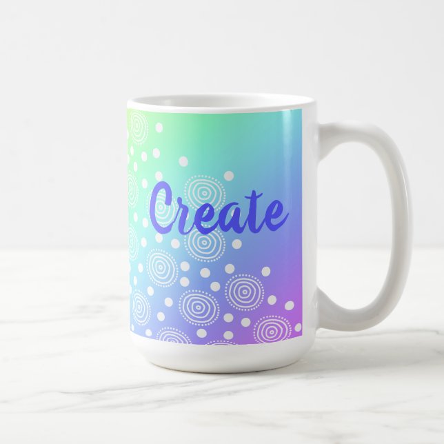 "Create" Rainbow Gradient Coffee Tasse (Rechts)