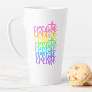 "Create" Rainbow Latte-Tasse Milchtasse