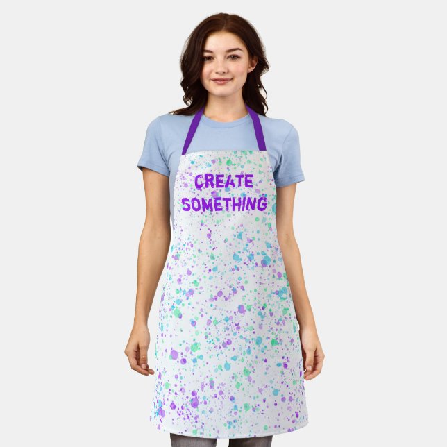 Create Something Colorful Paint Splatter Apron Schürze (Getragen)