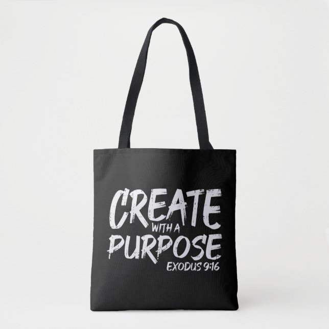 Create With Purpose Bible God Jesus Religious Chri Tasche (Vorderseite)