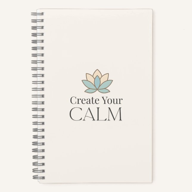 Create Your Calm Minimal Motivational Notebook Notizbuch (Vorderseite)