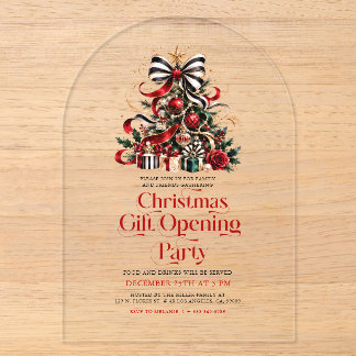 Create Your Christmas Present Exchang Party Invite Acryleinladungen