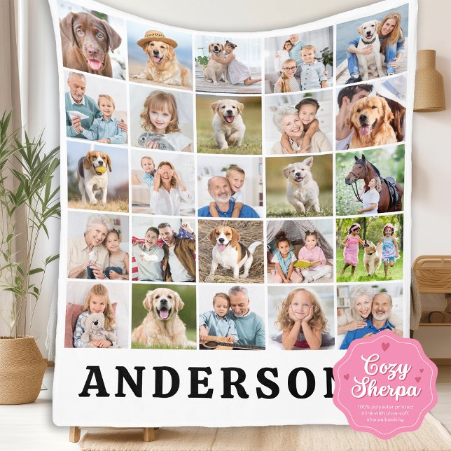 Create Your Family Custom Cute 25 Photos Collage Sherpadecke (Von Creator hochgeladen)