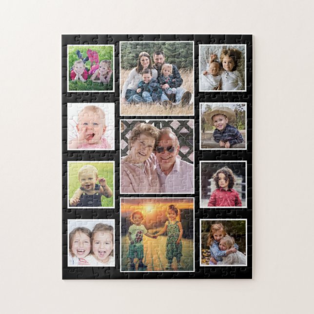 Create Your Own 11 Family Photo Collage Black (Vertikal)