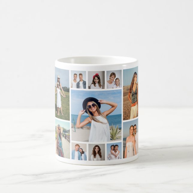Create Your Own 11 Photo Collage Kaffeetasse (Mittel)