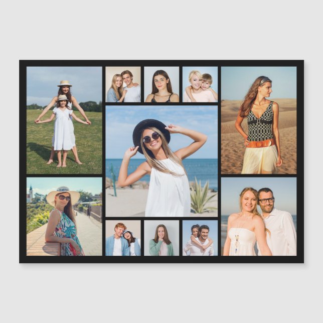 Create Your Own 11 Photo Collage Magnetic Card Magnetkarte (Vorderseite)