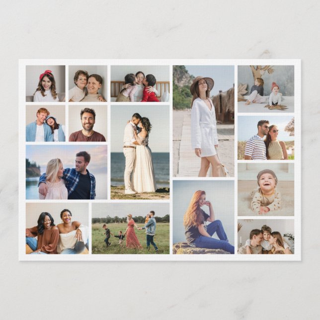 Create Your Own 15 Photo Collage Einladung (Vorderseite)