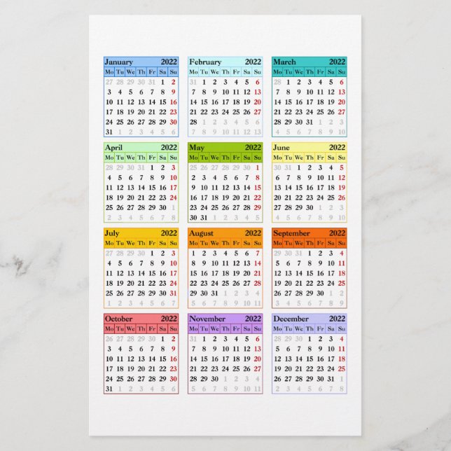 Create your own 2022 calendar flyer (Hinten)