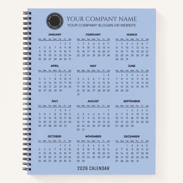 Create Your Own 2026 Company Calendar |  Notizbuch (Vorderseite)