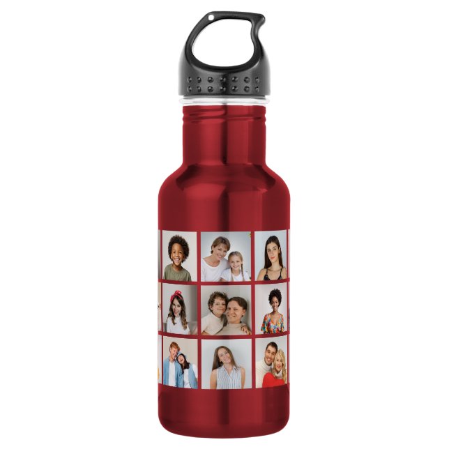 Create Your Own 21 Photo Collage  Edelstahlflasche (Vorderseite)