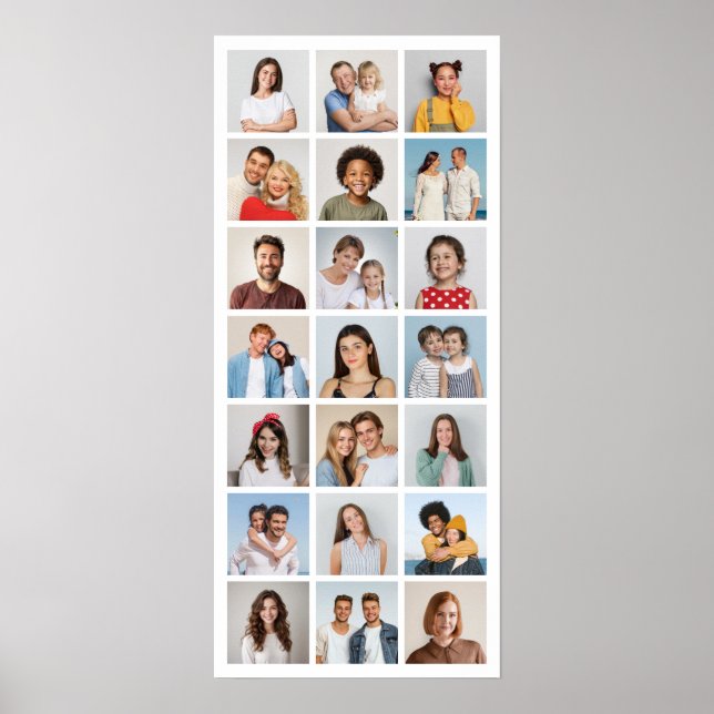 Create Your Own 21 Photo Collage Editable Color  Poster (Vorne)