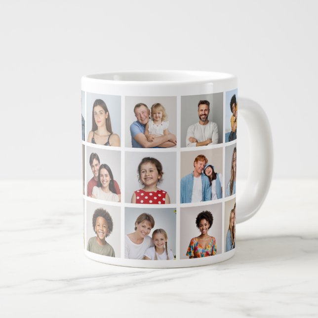 Create Your Own 21 Photo Collage  Jumbo-Tasse (Vorderseite Rechts)
