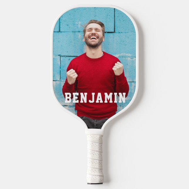 Create Your Own 2 Photo with Name Pickleball Schläger (Vorderseite)