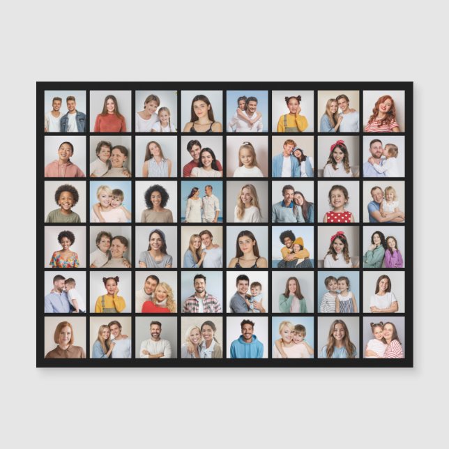 Create Your Own 48 Photo Collage Magnetic Card Magnetkarte (Vorderseite)