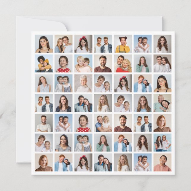 Create Your Own 49 Photo Collage Greeting Karte (Vorderseite)