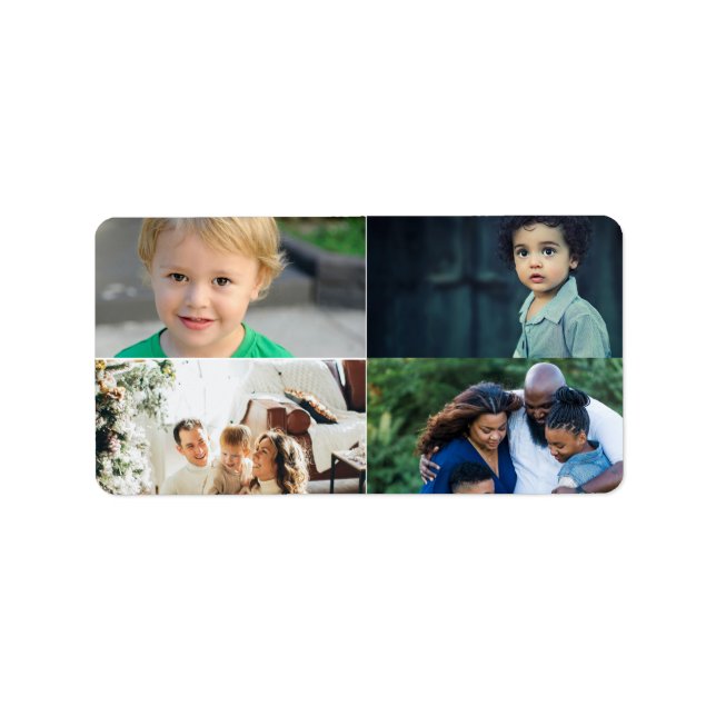 Create Your Own 4 Photo Collage Adressaufkleber (Vorne)
