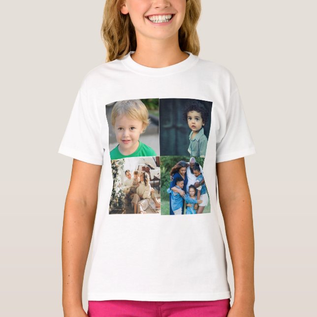 Create Your Own 4 Photo Collage T-Shirt (Vorderseite)