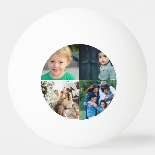 Create Your Own 4 Photo Collage Tischtennisball (Vorderseite)