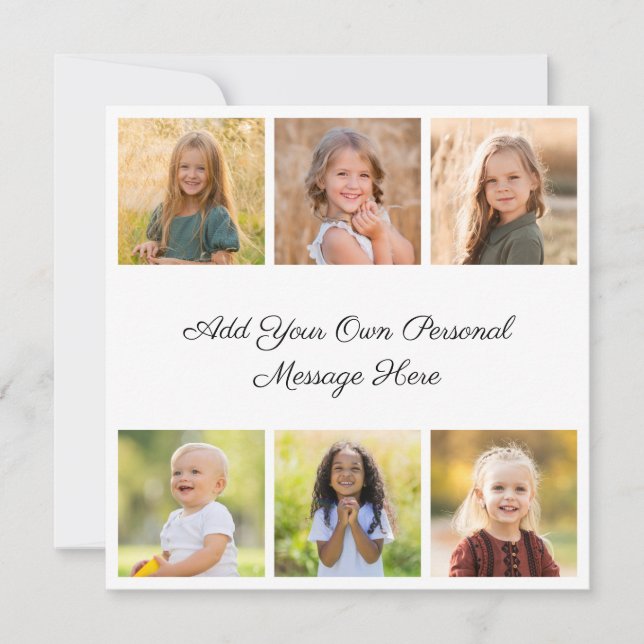 Create Your Own 6 Photo Collage Add Your Greeting Karte (Vorderseite)