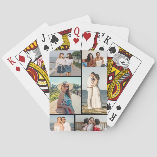 Create Your Own 6 Photo Collage Spielkarten (Rückseite)