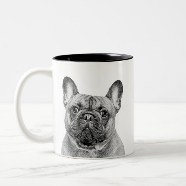 Create Your Own Black and White Pet Photo Zweifarbige Tasse (Links)