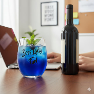 Create Your Own Boss Lady Fuel Stemless Wine Glass Weinglas Ohne Stiel