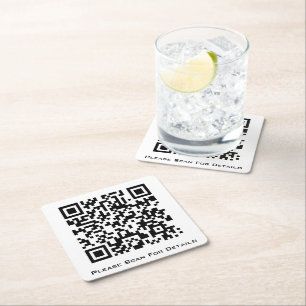 Create Your Own Business QR code Rechteckiger Pappuntersetzer