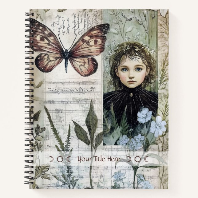 Create Your Own Butterfly Hedge Witch Botanical Notizbuch (Vorderseite)