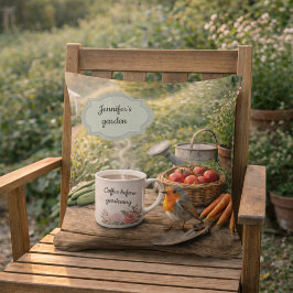 Create your own coffee before gardenening garden kissen