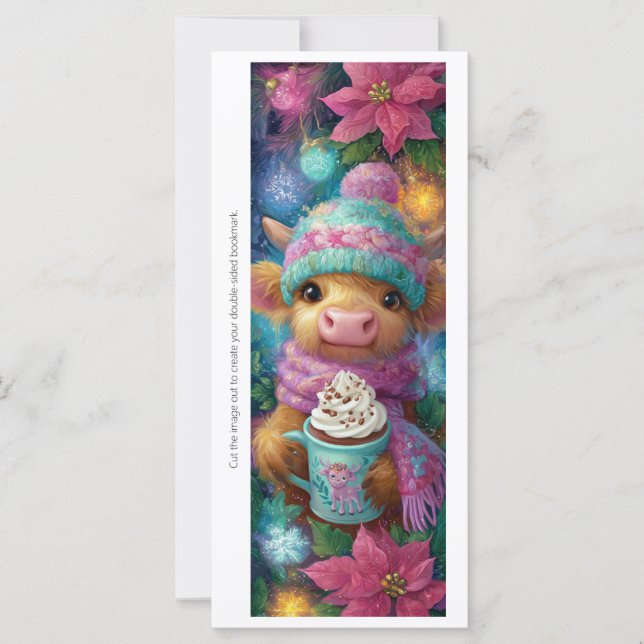 Create Your Own Cozy Highland Calf Bookmark Card (Vorderseite)