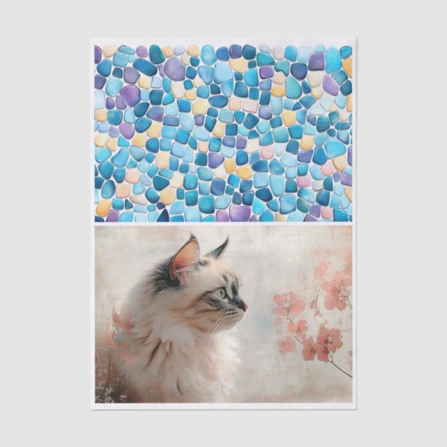 Create Your Own Custom 2 Photo Landscape Decoupage Seidenpapier (Vorderseite)
