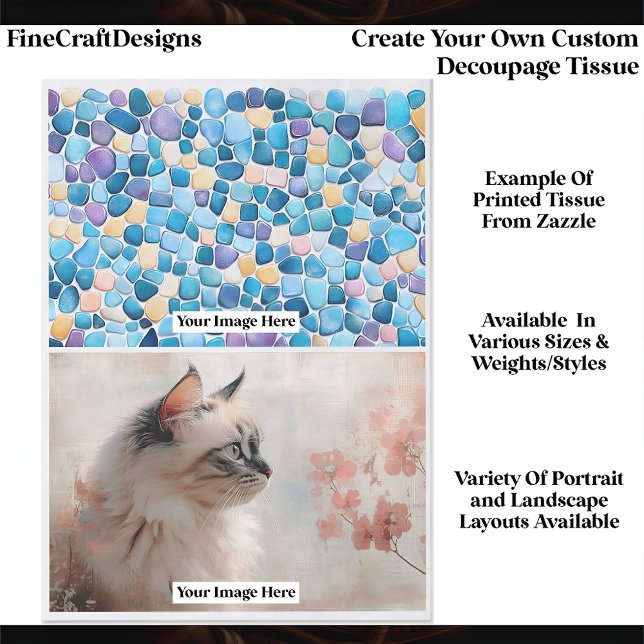 Create Your Own Custom 2 Photo Landscape Decoupage Seidenpapier (Von Creator hochgeladen)