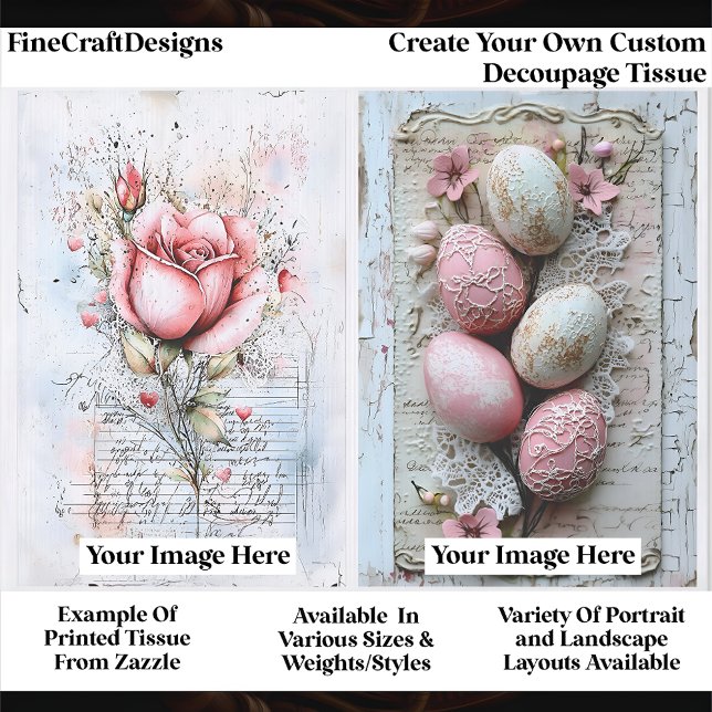 Create Your Own Custom 2 Photo Portrait Decoupage Seidenpapier (Von Creator hochgeladen)