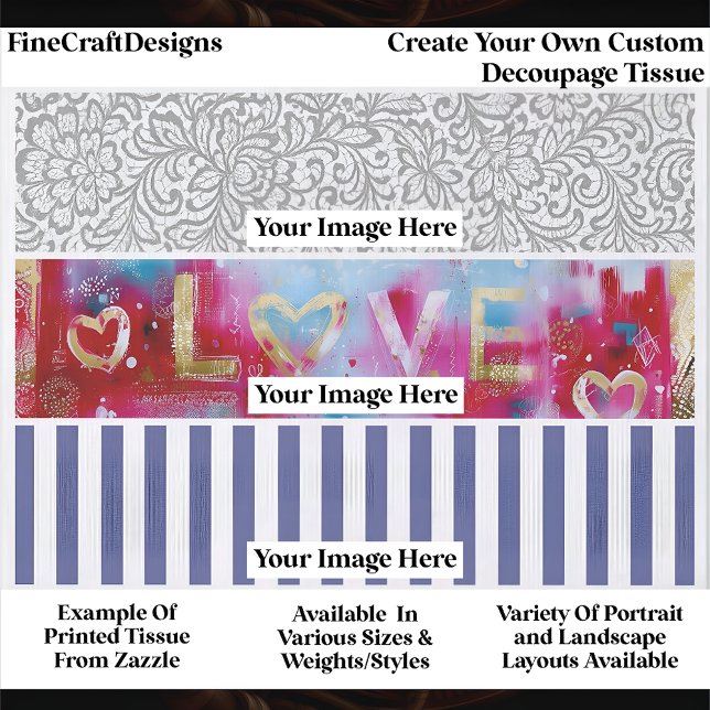 Create Your Own Custom 3 Photo Landscape Decoupage Seidenpapier (Von Creator hochgeladen)