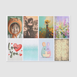 Create Your Own Custom 8 Photo Portrait Decoupage Seidenpapier
