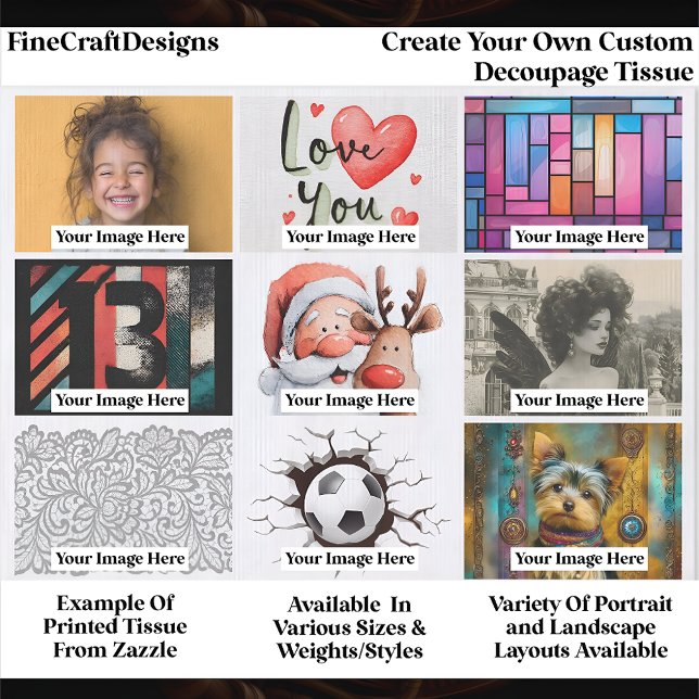 Create Your Own Custom 9 Photo Landscape Decoupage Seidenpapier (Von Creator hochgeladen)